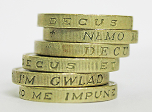 stacked pound coins