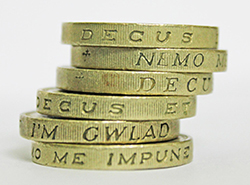 stack of pound coins